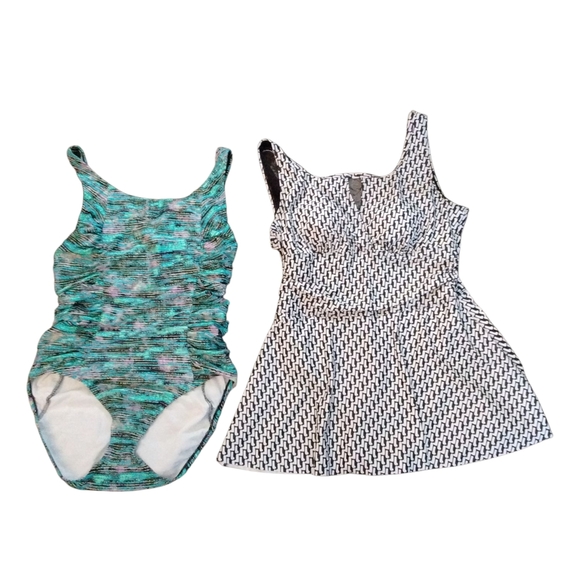 Two Plus Size Women's Swimsuits Size 16 XL One Piece Bathing Suits - Picture 1 of 13